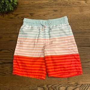 Cat & Jack Striped Color Block Swim Trunks Sz 8-10